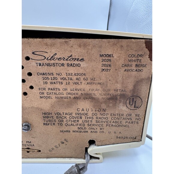 Vintage Sears Silvertone Transistor Radio Mid Century Model 2026 Works! - Picture 14 of 16